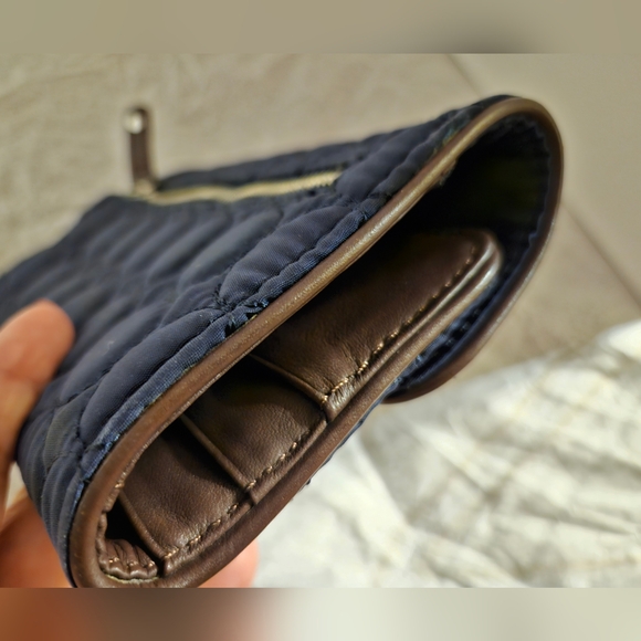 EUC 2 Pc Vera Bradley Blue Quilted Wallet with Vegan Leather Checkbook holder - Picture 8 of 15